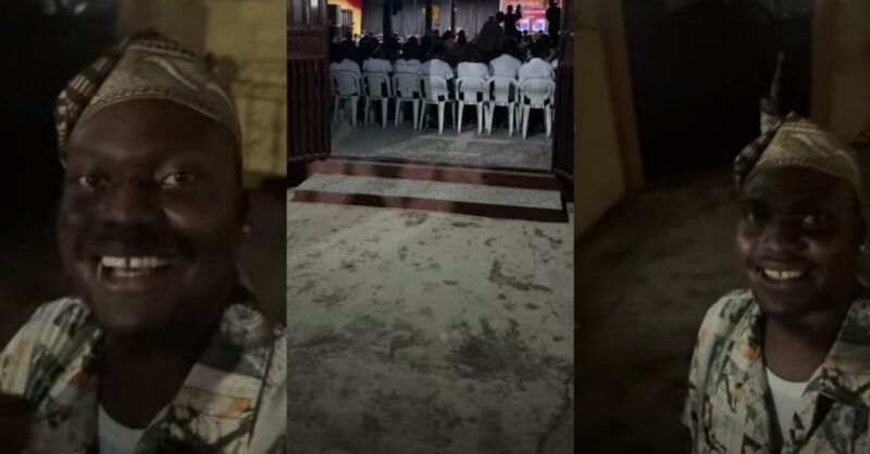 “I go dey outside” – Man refuses to stay inside church during night vigil over fear of bandits