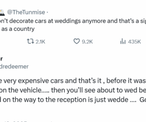 X-user sparks conversation on fading tradition of Nigerians decorating wedding cars