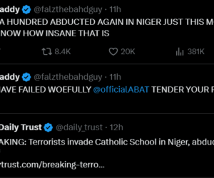 Insecurity: You have failed woefully, tender your resignation