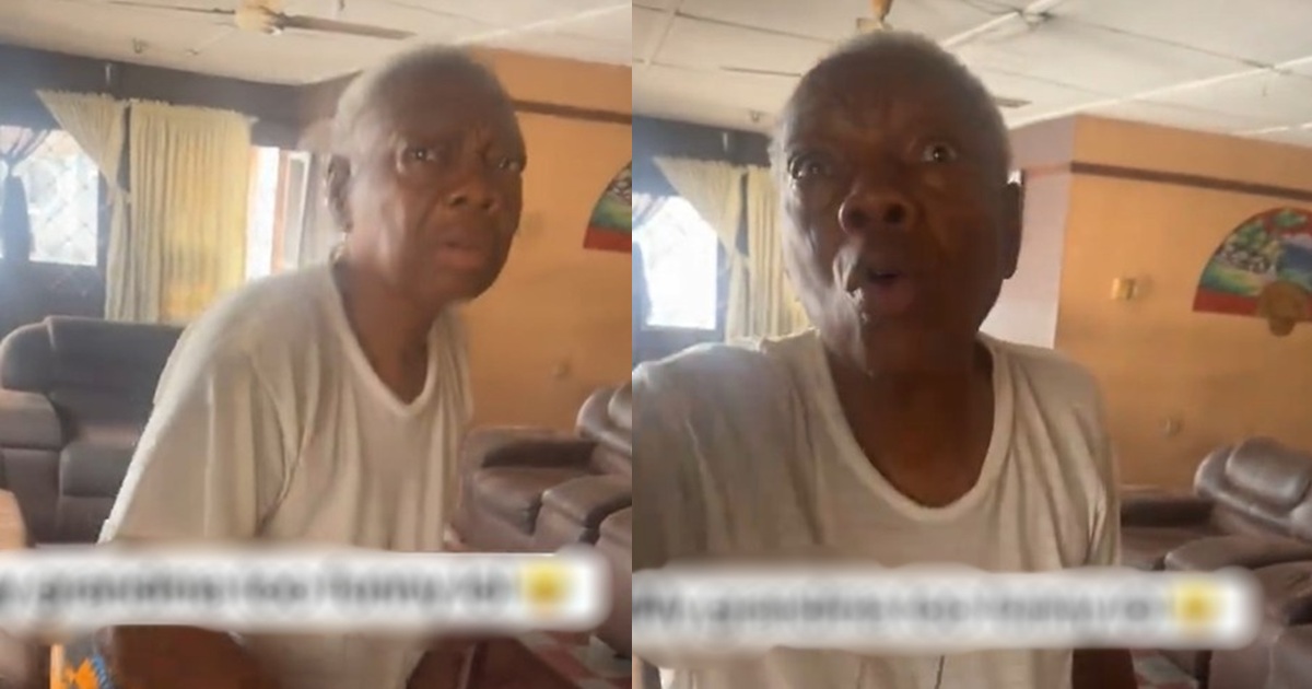 “Why didn’t you say who you are” – Drama as Grandma refuses to open the door for her grandson over insecurity concerns (VIDEO)