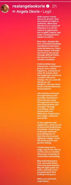 Actress Angela Okorie puts animosity aside to speak up in support of Regina Daniels