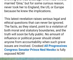 Ned Nwoko travelled internationally with Regina Daniels when she was still a minor – Yele Sowore alleges as he releases “Regina Daniels passport”