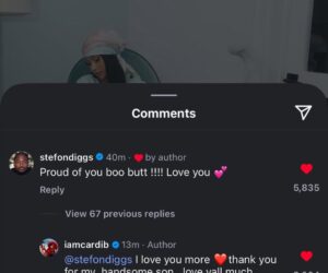 Cardi B and Stefon Diggs express love for each other as she shows off their newborn son (photos)