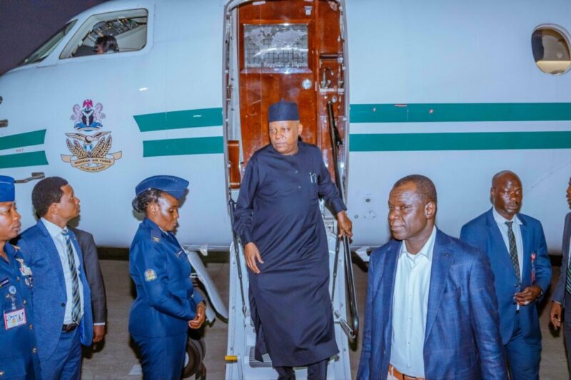 Shettima Returns To Abuja After G20, AU–EU Summits