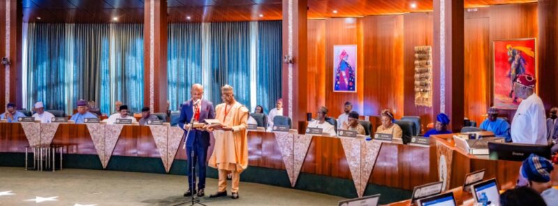 Tinubu Swears In 2 New Ministers, Tasks Them On Efficiency