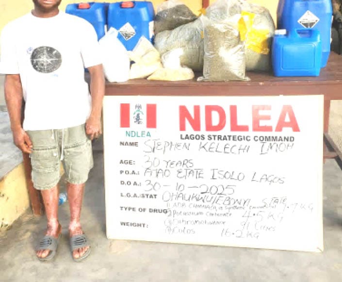 NDLEA Busts Illicit Drug Lab In Lagos