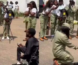 Adorable moment man proposed to his girlfriend who just completed her NYSC