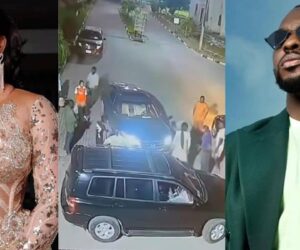 CCTV footage of Peggy Ovire clashing with Taye Arimoro emerges online