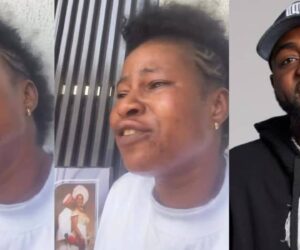 “I came from Benue” – Lady cries bitterly after Davido drove past her outside his home, despite waiting for a week