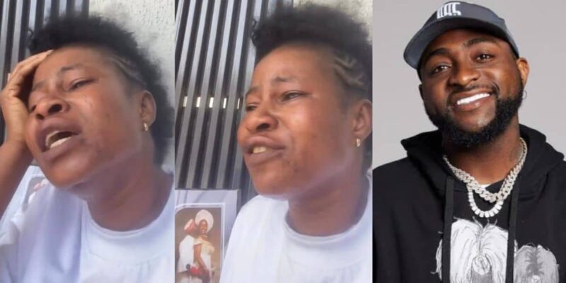 “I came from Benue” – Lady cries bitterly after Davido drove past her outside his home, despite waiting for a week