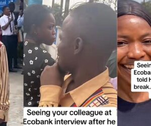 Lady in shock after spotting her colleague job hunting during working hours