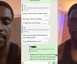 Man shares shocking response from talking stage who refused to pay back money he lent her