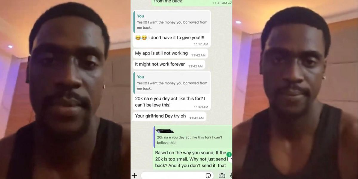 Man shares shocking response from talking stage who refused to pay back money he lent her