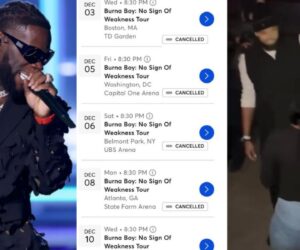 Burna Boy reportedly cancels tour shows over low-ticket sales amid viral ‘sleeping fans’ video
