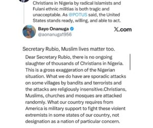 Muslim lives matter too. There is no ongoing slaughter of Christians in Nigeria