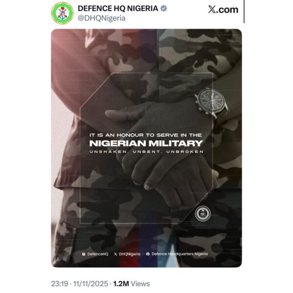 It is an honor to serve in the Nigerian Military