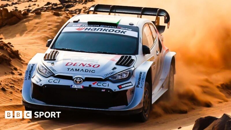 World Rally Championship: Title race on knife-edge as Elfyn Evans trails Sebastien Ogier in Saudi Arabia