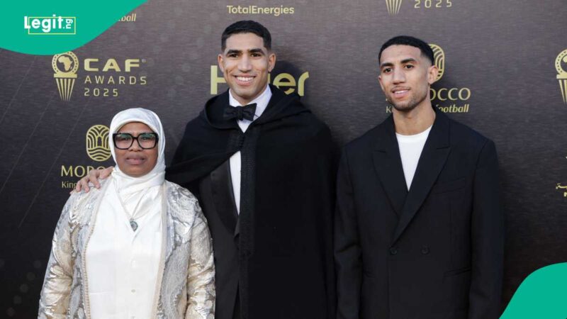 Achraf Hakimi Leaves Girlfriend Behind, Takes Mother on Red Carpet As He Wins CAF Award