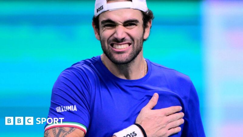 Davis Cup Finals: Matteo Berrettini gives Italy lead over Belgium in semi-final
