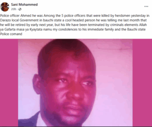 Five police officers gunned down by herdsmen laid to rest in Bauchi