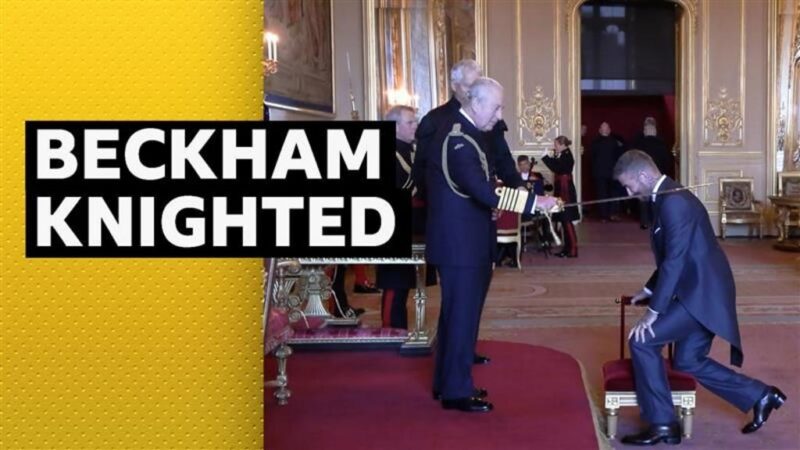 Former England captain Beckham knighted by King