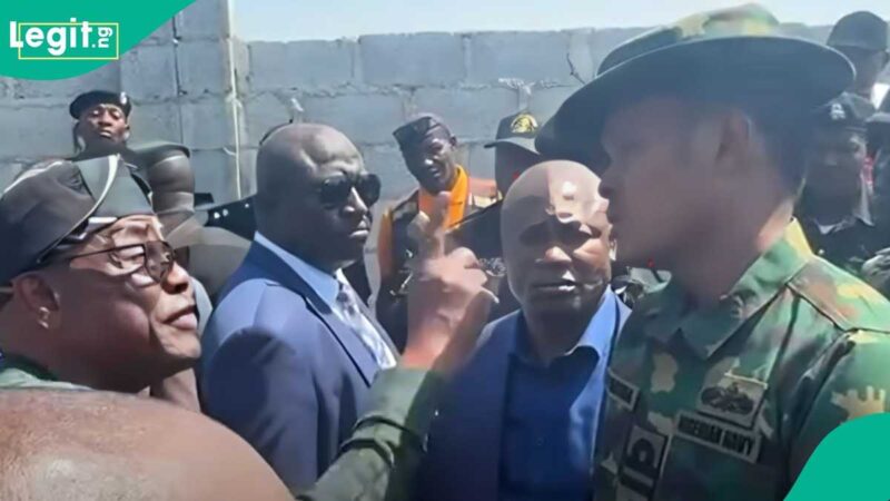 Breaking: Soldiers Clash With Angry Wike, Block Him from Entering FCT Land, Video Goes Viral