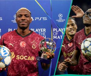 Victor Osimhen Reacts After Scoring His First UEFA Champions League Hat-Trick