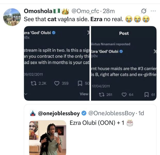 Photo of Paystack co-founder Ezra Olubi and his cat pop up on social media after old tweet of having s3x with his cat