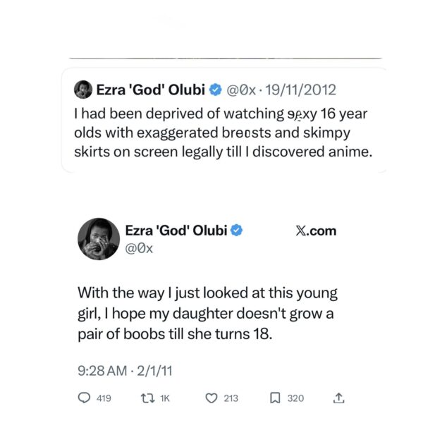 Disturbing tweets linked to Paystack co-founder Ezra Olubi surfaces