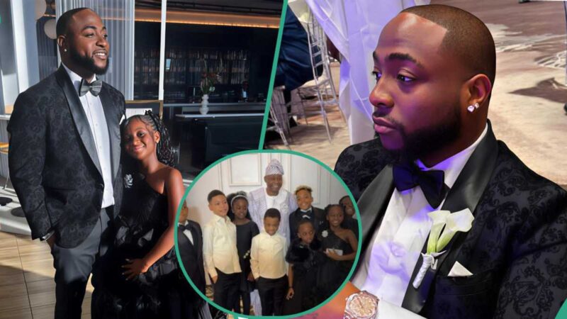 Davido Shares Cute Photos of Family, With His Wife Chioma and Daughter Hailey, at Brother’s Wedding