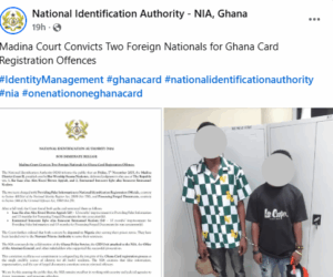 Two Nigerians jailed for attempting to obtain Ghana Cards using false identities