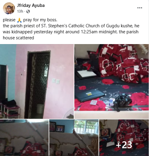 One k!lled as terrorists kidnap Catholic priest and many others in Kaduna community