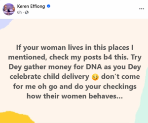 If your wife lives in Festac, Amuwo Odofin, Okota, Ago, try and gather money for DNA tests