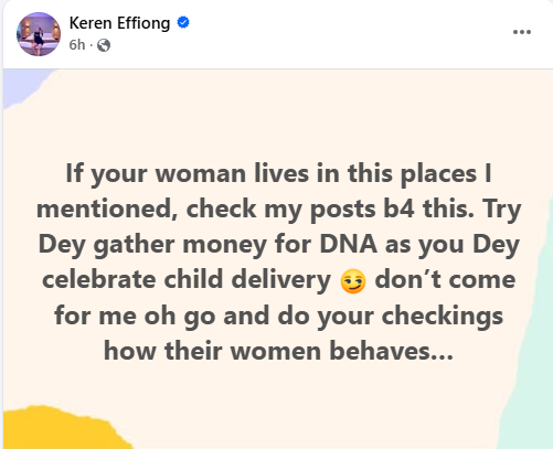 If your wife lives in Festac, Amuwo Odofin, Okota, Ago, try and gather money for DNA tests