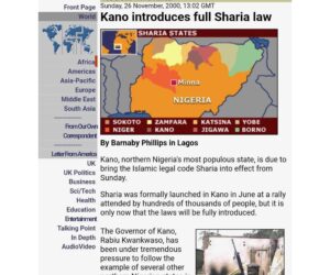 Do you care to comment on your own complicity in the death of Christians? You instituted Sharia law