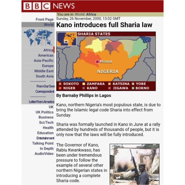 Do you care to comment on your own complicity in the death of Christians? You instituted Sharia law