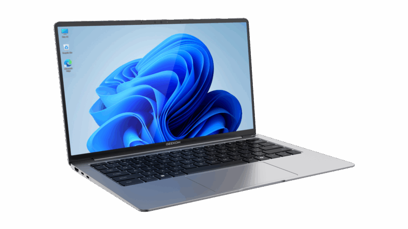 Experience fast boot-ups, AI graphics acceleration, and long battery life with the ultra-slim Geekom GeekBook X14 Pro laptop