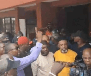 Chaos at PDP National Secretariat as party members fight over leadership position