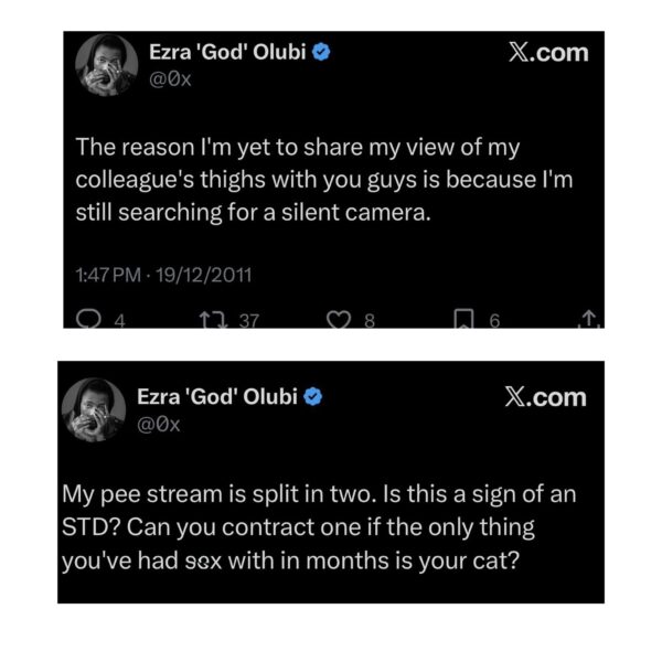 More tweets where Paystack co-founder Ezra Olubi ‘admitted’having HIV and Hepatitis and also sleep!ng with his cat surfaces