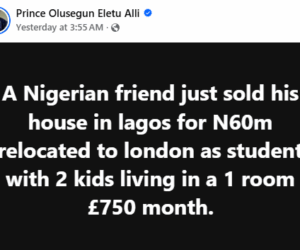 Nigerian man sells his house in Lagos for N60m, relocates to UK where he lives in one-room apartment with his two children