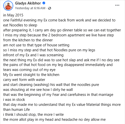 I received the beating of my life because I nursed his injured elder brother