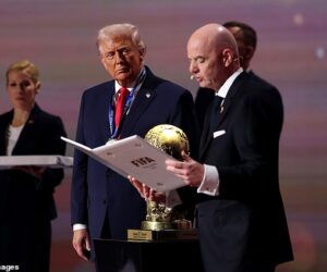 President Trump awarded inaugural Fifa peace prize at World Cup draw in Washington (Photos)