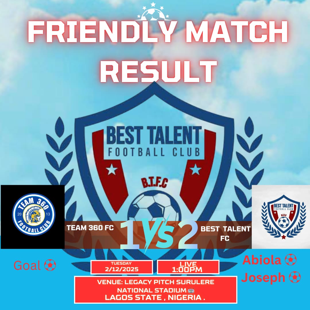 Pre-Season Friendly: Best Talent FC Beat Team 360 FC In Lagos