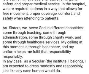 Reverend sister responds after receiving heat for wearing trousers in birthday photo