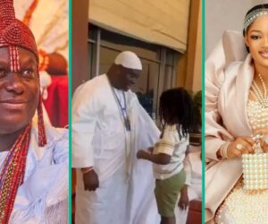Ooni of Ife Bonds With His 1st son in Touching Video, Rains Prayer on Him: “He is Still in Love”