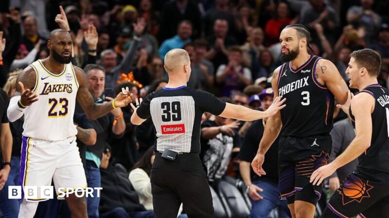 NBA: LeBron James and Dillion Brooks clash as LA Lakers beat Phoenix Suns