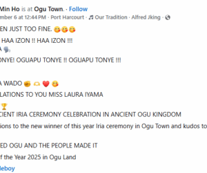 Miss Laura Iyama crowned “Virgin Girl of the Year” in Rivers community