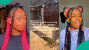 Nigerian woman captures shocking discovery outside her shop at dawn