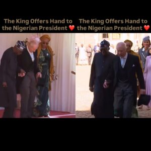 King Charles Extends Hand to Support President Tinubu During Walk