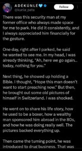 Pa James: Man shares encounter with a security guard as he draws parallels